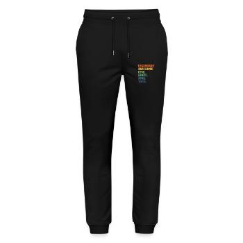 80e anniversaire, juin 1943, 80e anniversaire - Pantalon de jogging bio MOVER Stanley/Stella unisexe - noir - Devant - Marisol (170cm) & Nik (191cm)