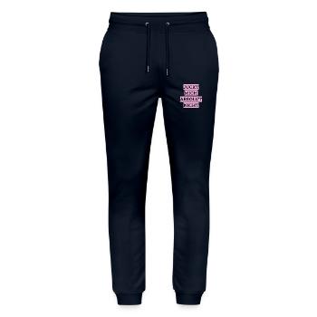 Juckt mich absolut nicht - Stanley/Stella Unisex Bio Jogginghose Mover  - Navy - Vorne - Marisol (170cm) & Nik (191cm)