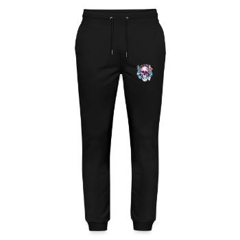 Skull with headphones 3 - Stanley/Stella Unisex Bio Jogginghose Mover  - Schwarz - Vorne - Marisol (170cm) & Nik (191cm)