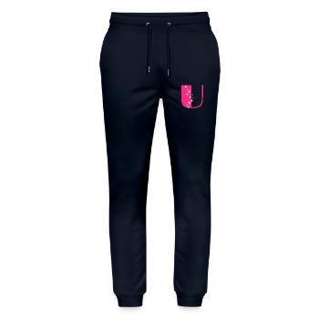 Letter U Glitter - Stanley/Stella Mover Unisex Organic Jogging Trousers - navy - Front - Marisol (170cm) & Nik (191cm)