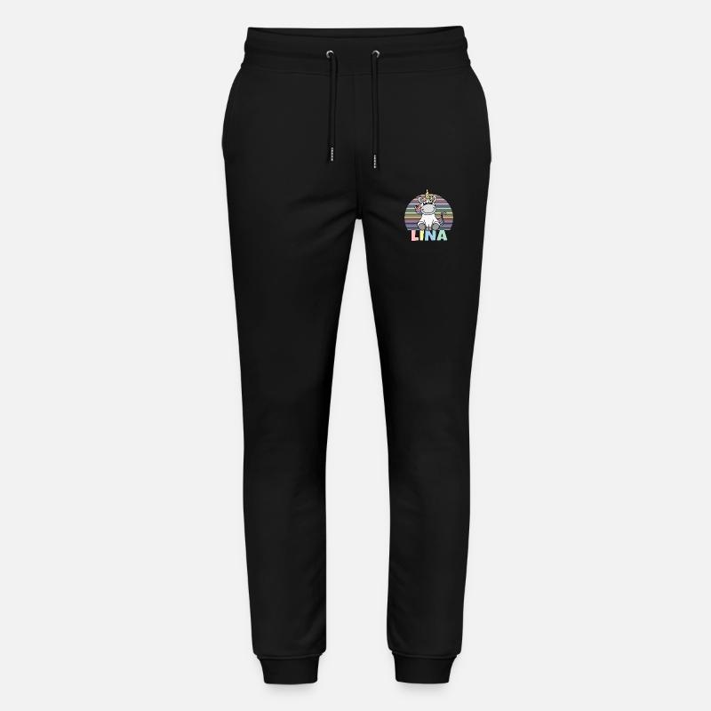Lina Einhorn Name - Stanley/Stella Unisex Bio Jogginghose Mover  - Schwarz