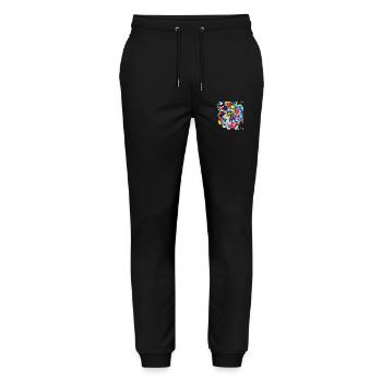 Colorful Floral T-Shirt, Trend Shirt, Cool, A733464 - Stanley/Stella Mover Unisex Organic Jogging Trousers - black - Front - Marisol (170cm) & Nik (191cm)