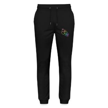 Colorful Hearts Valentine's Day - Stanley/Stella Mover Unisex Organic Jogging Trousers - black - Front - Marisol (170cm) & Nik (191cm)