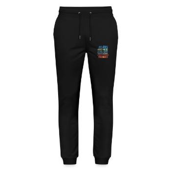 40 ans – 480 mois, 14600 jours... Secondes - Pantalon de jogging bio MOVER Stanley/Stella unisexe - noir - Devant - Marisol (170cm) & Nik (191cm)