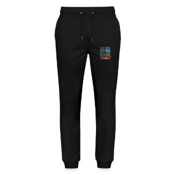 60 ans – 720 mois, 21915 jours, 1,8 milliard - Pantalon de jogging bio MOVER Stanley/Stella unisexe - noir - Devant - Marisol (170cm) & Nik (191cm)