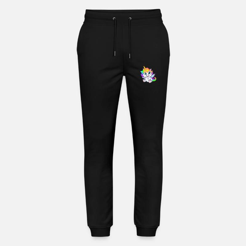 00264 flauschiges Einhorn Baby mit Regenbogenmähne - Stanley/Stella Unisex Bio Jogginghose Mover  - Schwarz