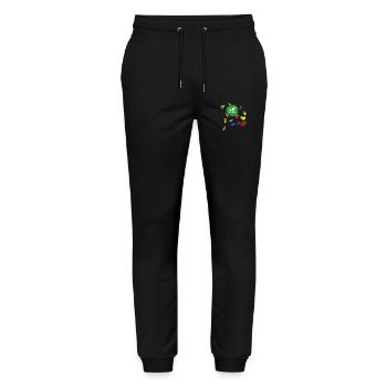 Vegan Obst und Gemüse - Stanley/Stella Unisex Bio Jogginghose Mover  - Schwarz - Vorne - Marisol (170cm) & Nik (191cm)