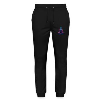 Bouddha bleu dans la méditation contemplation dualité - Pantalon de jogging bio MOVER Stanley/Stella unisexe - noir - Devant - Marisol (170cm) & Nik (191cm)