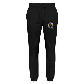 Streetstyle-Berggorilla | Gorilla-Liebhaber - Stanley/Stella Unisex Bio Jogginghose Mover  - Schwarz - Vorne - Marisol (170cm) & Nik (191cm)