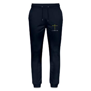 ACH Kreuz Text w oH - Stanley/Stella Unisex Bio Jogginghose Mover  - Navy - Vorne - Marisol (170cm) & Nik (191cm)