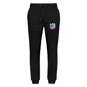Graffiti Raccoon - Loco Animal Squad - Stanley/Stella Unisex Bio Jogginghose Mover  - Schwarz - Vorne - Marisol (170cm) & Nik (191cm)