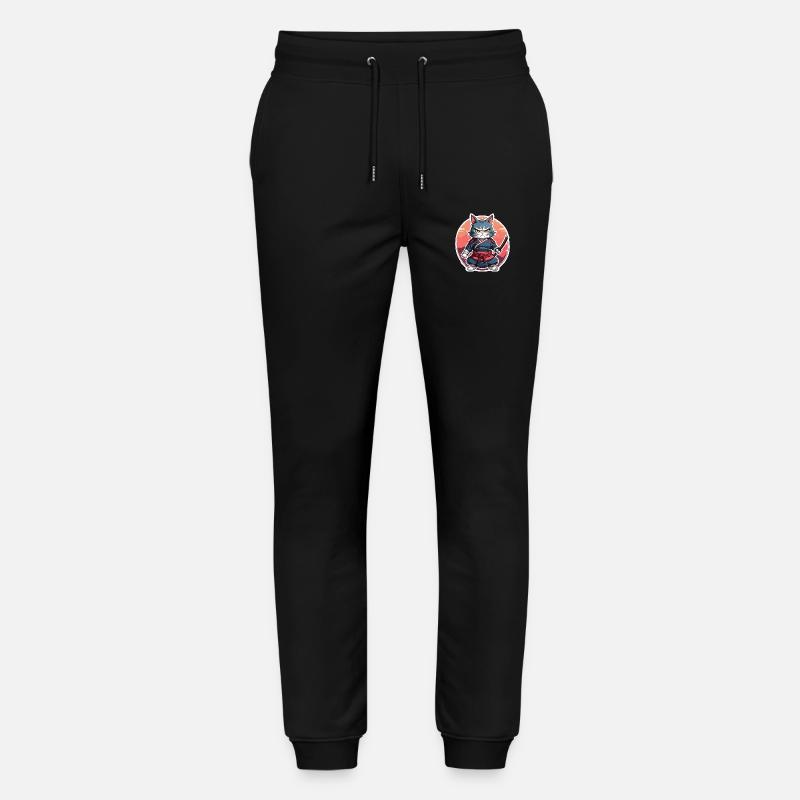 Samurai-Katze #16 - Stanley/Stella Unisex Bio Jogginghose Mover  - Schwarz