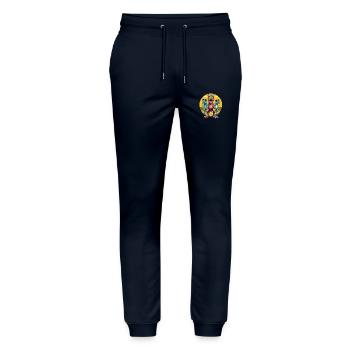 Screaming dinosaurs - Stanley/Stella Mover Unisex Organic Jogging Trousers - navy - Front - Marisol (170cm) & Nik (191cm)