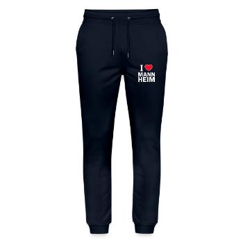 Mannheim Monnem Mannheimat - Stanley/Stella Mover Unisex Organic Jogging Trousers - navy - Front - Marisol (170cm) & Nik (191cm)