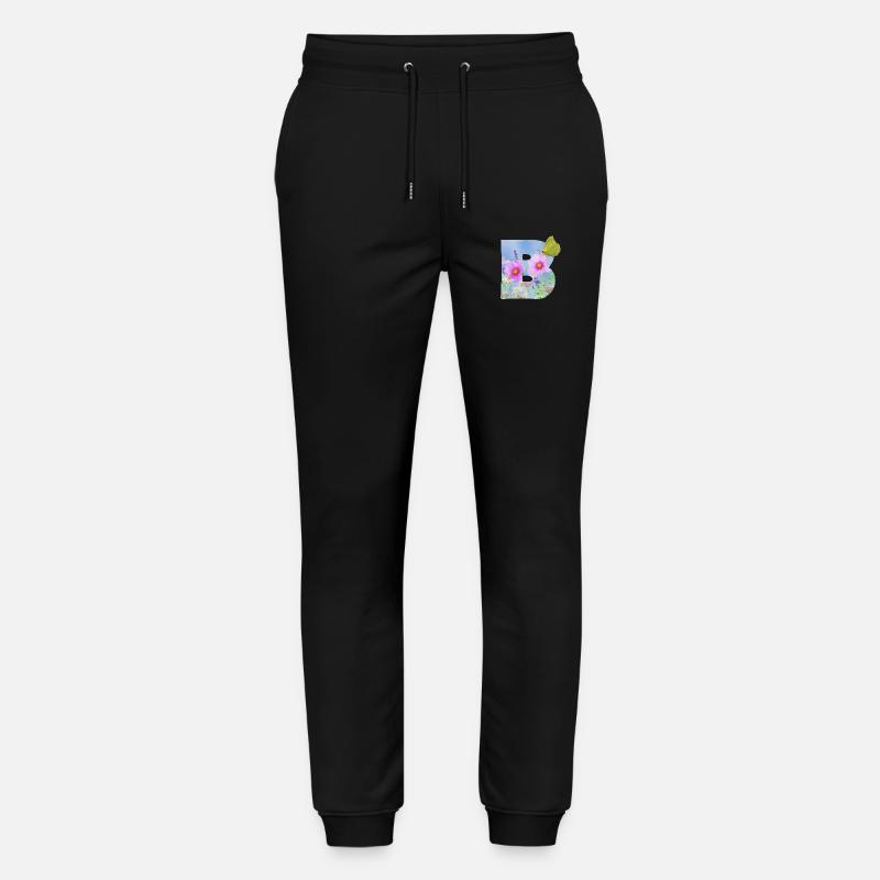 spring flowers butterfly b - Stanley/Stella Mover Unisex Organic Jogging Trousers - black