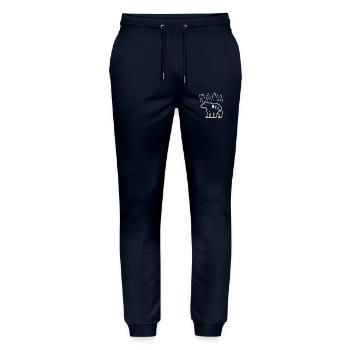 Papa Bear - Stanley/Stella Mover Unisex Organic Jogging Trousers - navy - Front - Marisol (170cm) & Nik (191cm)