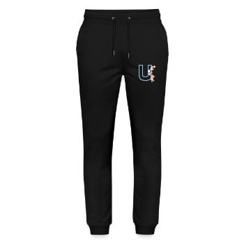 Blue Letter u Bear - Stanley/Stella Mover Unisex Organic Jogging Trousers - black - Front - Marisol (170cm) & Nik (191cm)