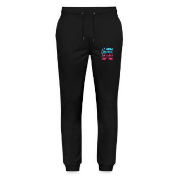Nachwuchs Baby Schwangerschaft Gender Reveal Team - Stanley/Stella Unisex Bio Jogginghose Mover  - Schwarz - Vorne - Marisol (170cm) & Nik (191cm)