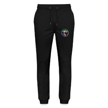 Camping, tent and campfire - Stanley/Stella Mover Unisex Organic Jogging Trousers - black - Front - Marisol (170cm) & Nik (191cm)