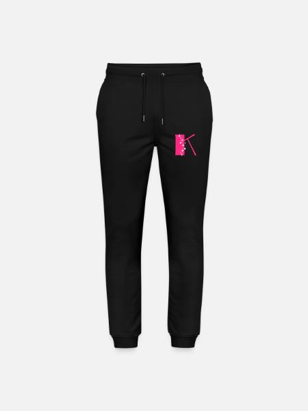 Buchstabe K Glitzer - Stanley/Stella Unisex Bio Jogginghose Mover - Schwarz