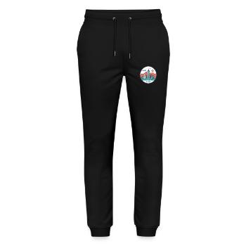 Atlanta Georgia Geschenk Geschenkidee - Stanley/Stella Unisex Bio Jogginghose Mover  - Schwarz - Vorne - Marisol (170cm) & Nik (191cm)