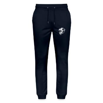 Elf Bow and Arrow - Stanley/Stella Mover Unisex Organic Jogging Trousers - navy - Front - Marisol (170cm) & Nik (191cm)