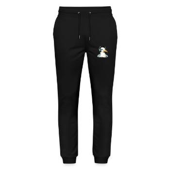 Limi la mouette audiophile - Pantalon de jogging bio MOVER Stanley/Stella unisexe - noir - Devant - Marisol (170cm) & Nik (191cm)
