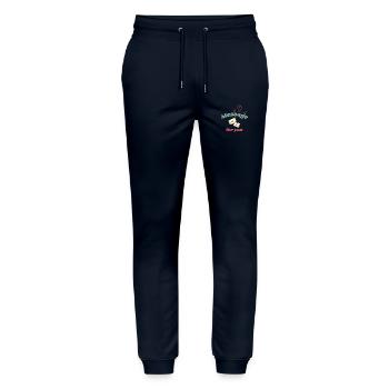 Love Design - Love Letter - Stanley/Stella Mover Unisex Organic Jogging Trousers - navy - Front - Marisol (170cm) & Nik (191cm)