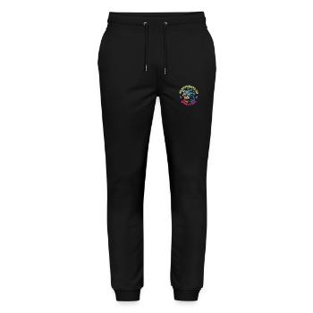 Cat Headphones Music Headphones On World Off - Stanley/Stella Mover Unisex Organic Jogging Trousers - black - Front - Marisol (170cm) & Nik (191cm)