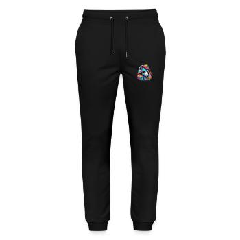 Cute foal with headset gift equestrian sport - Stanley/Stella Mover Unisex Organic Jogging Trousers - black - Front - Marisol (170cm) & Nik (191cm)
