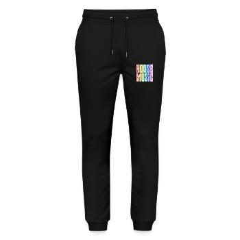 House Music - Pastel Rainbow - Stanley/Stella Mover Unisex Organic Jogging Trousers - black - Front - Marisol (170cm) & Nik (191cm)