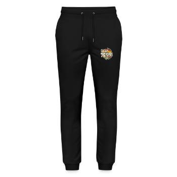 1948 Vintage Retro Classique 76 ans - Pantalon de jogging bio MOVER Stanley/Stella unisexe - noir - Devant - Marisol (170cm) & Nik (191cm)