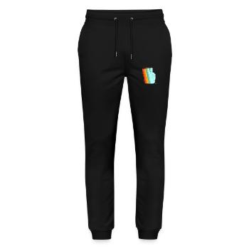 Peace signe rétro - Pantalon de jogging bio MOVER Stanley/Stella unisexe - noir - Devant - Marisol (170cm) & Nik (191cm)
