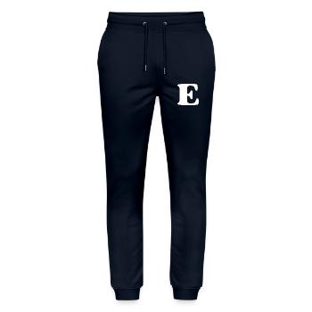 Letter e - Stanley/Stella Mover Unisex Organic Jogging Trousers - navy - Front - Marisol (170cm) & Nik (191cm)