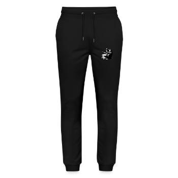 Drummer in Monkey Orchestra StreetArt Banksy Style - Stanley/Stella Mover Unisex Organic Jogging Trousers - black - Front - Marisol (170cm) & Nik (191cm)