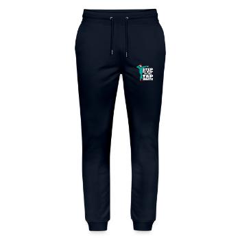 Step By Step To The Tap Beats Tap Dance Tap Dancer - Stanley/Stella Mover Unisex Organic Jogging Trousers - navy - Front - Marisol (170cm) & Nik (191cm)