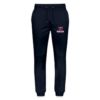 J’aime ma copine - Pantalon de jogging bio MOVER Stanley/Stella unisexe - marine - Devant - Marisol (170cm) & Nik (191cm)