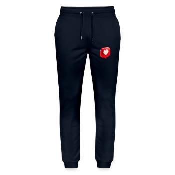 Heart - Love Message - Stanley/Stella Mover Unisex Organic Jogging Trousers - navy - Front - Marisol (170cm) & Nik (191cm)