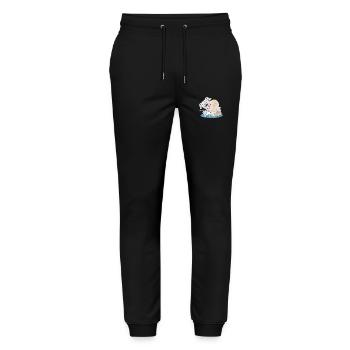 Dalmatien avec bébé - Pantalon de jogging bio MOVER Stanley/Stella unisexe - noir - Devant - Marisol (170cm) & Nik (191cm)
