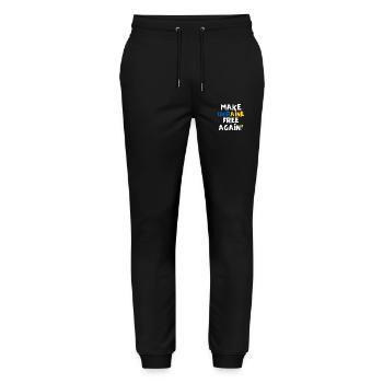 Free Ukraine - Stanley/Stella Mover Unisex Organic Jogging Trousers - black - Front - Marisol (170cm) & Nik (191cm)