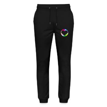 Regenbogen Herz Liebe LGBT - Stanley/Stella Unisex Bio Jogginghose Mover  - Schwarz - Vorne - Marisol (170cm) & Nik (191cm)