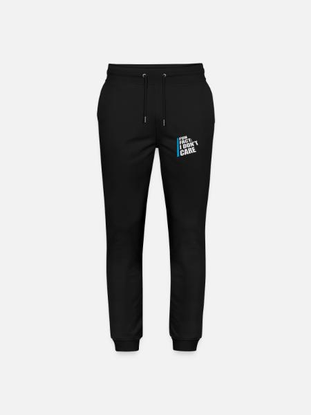 I don't care fact - Stanley/Stella Mover Unisex Organic Jogging Trousers - black