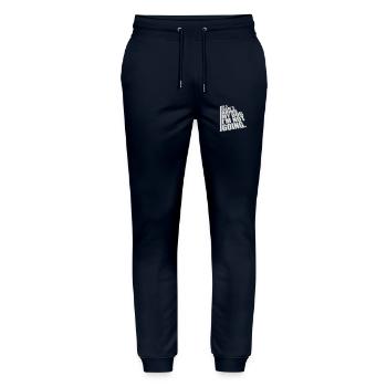 Citation Apportez mon chien - Pantalon de jogging bio MOVER Stanley/Stella unisexe - marine - Devant - Marisol (170cm) & Nik (191cm)