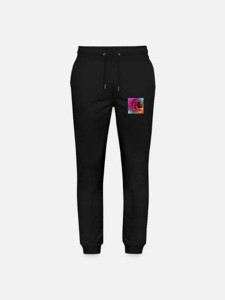 Creative multicolored photo of a rose - Stanley/Stella Mover Unisex Organic Jogging Trousers - black