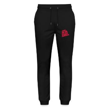 shhh no one cares - Stanley/Stella Mover Unisex Organic Jogging Trousers - black - Front - Marisol (170cm) & Nik (191cm)