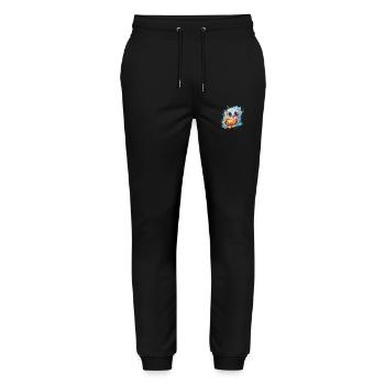 Cute Vigilant Owl | Night owl owl - Stanley/Stella Mover Unisex Organic Jogging Trousers - black - Front - Marisol (170cm) & Nik (191cm)