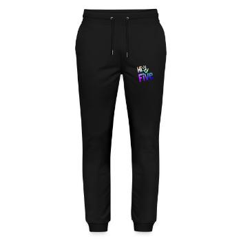 High Five Style Cool Hand Joke Saying Hit Trend - Stanley/Stella Mover Unisex Organic Jogging Trousers - black - Front - Marisol (170cm) & Nik (191cm)
