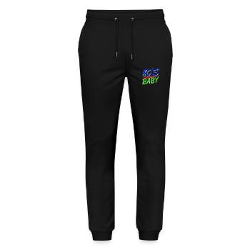80er Jahre Retro Vintage lustig 70er Jahre Nostalgie Musik Liebe - Stanley/Stella Unisex Bio Jogginghose Mover  - Schwarz - Vorne - Marisol (170cm) & Nik (191cm)