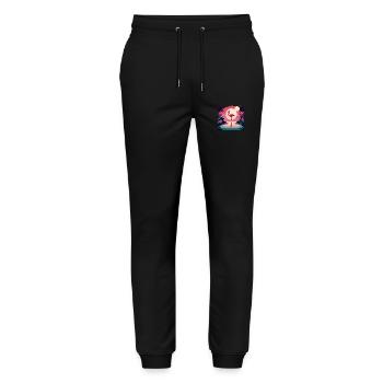 Flamingo Paradis - Miami Style - Stanley/Stella Unisex Bio Jogginghose Mover  - Schwarz - Vorne - Marisol (170cm) & Nik (191cm)