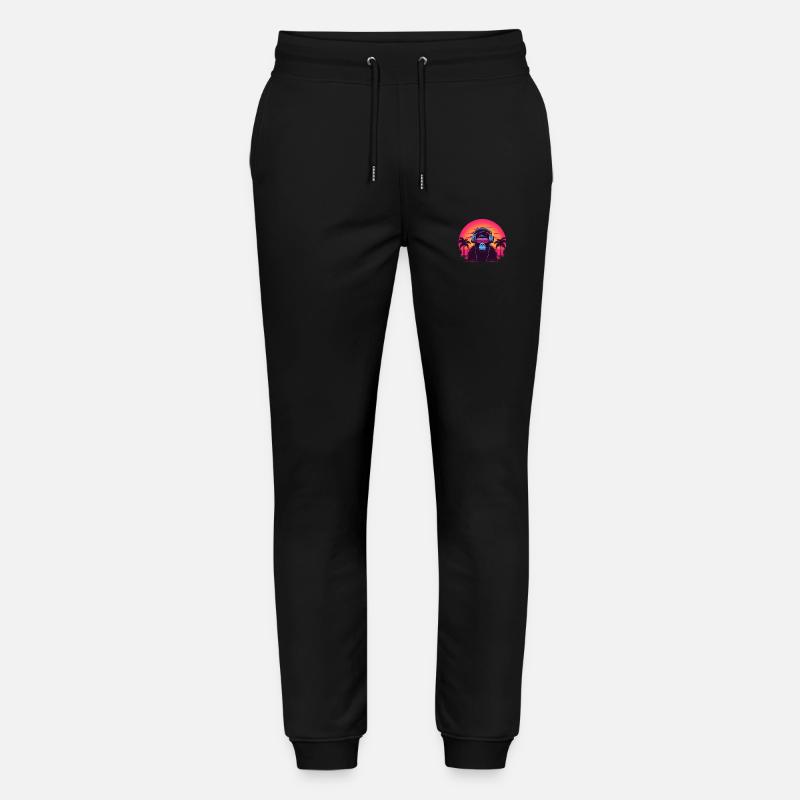 Synthwave DJ Ape - Stanley/Stella Mover Unisex Organic Jogging Trousers - black